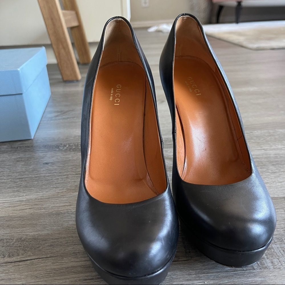Gucci Nappa Charlotte Pump Stiletto Heels in Black Leather EU 38 US 8 MSRP $540 - Picture 12 of 12